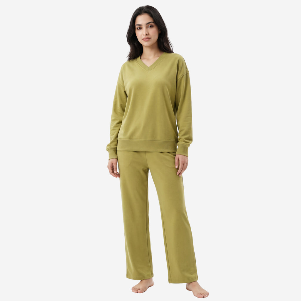 CAVYND Women's Winter Lounge Set – Olive Stone