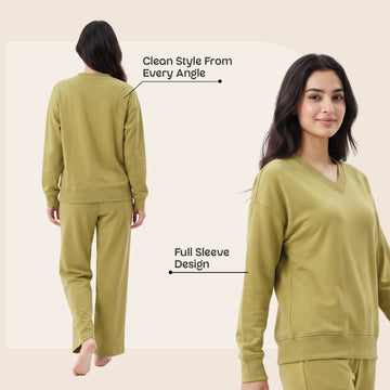 CAVYND Women's Winter Lounge Set – Olive Stone