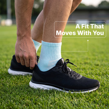 CAVYND RUN Men's Performance Ankle Socks – Light Grey, Powder Blue & Lime (Pack of 3)