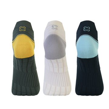 CAVYND RUN Men's Performance Secret Socks – Navy, Ivory & Charcoal (Pack of 3)