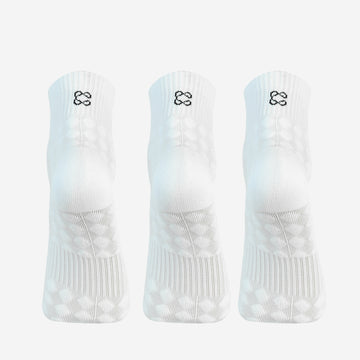 CAVYND RUN Men's Performance Ankle Socks – White (Pack of 3)