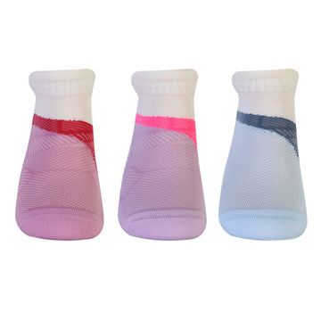CAVYND WLK Women's Training Secret Socks – Blue, Maroon & Lavender (Pack of 3)
