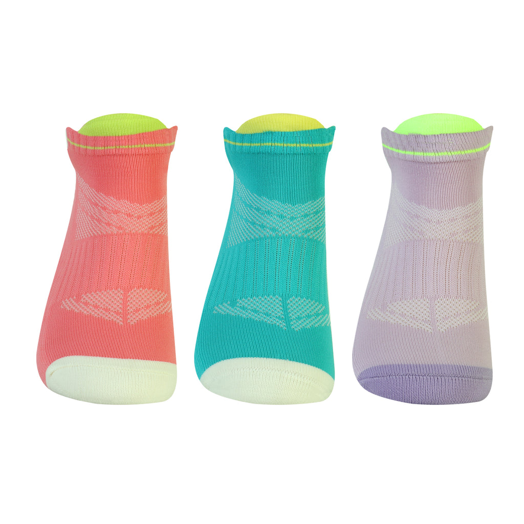 CAVYND WLK Women's Training Secret Socks – Pink, Sea Green & Lilac (Pack of 3)