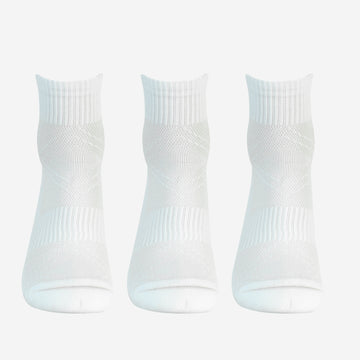 CAVYND RUN Men's Performance Ankle Socks – White (Pack of 3)