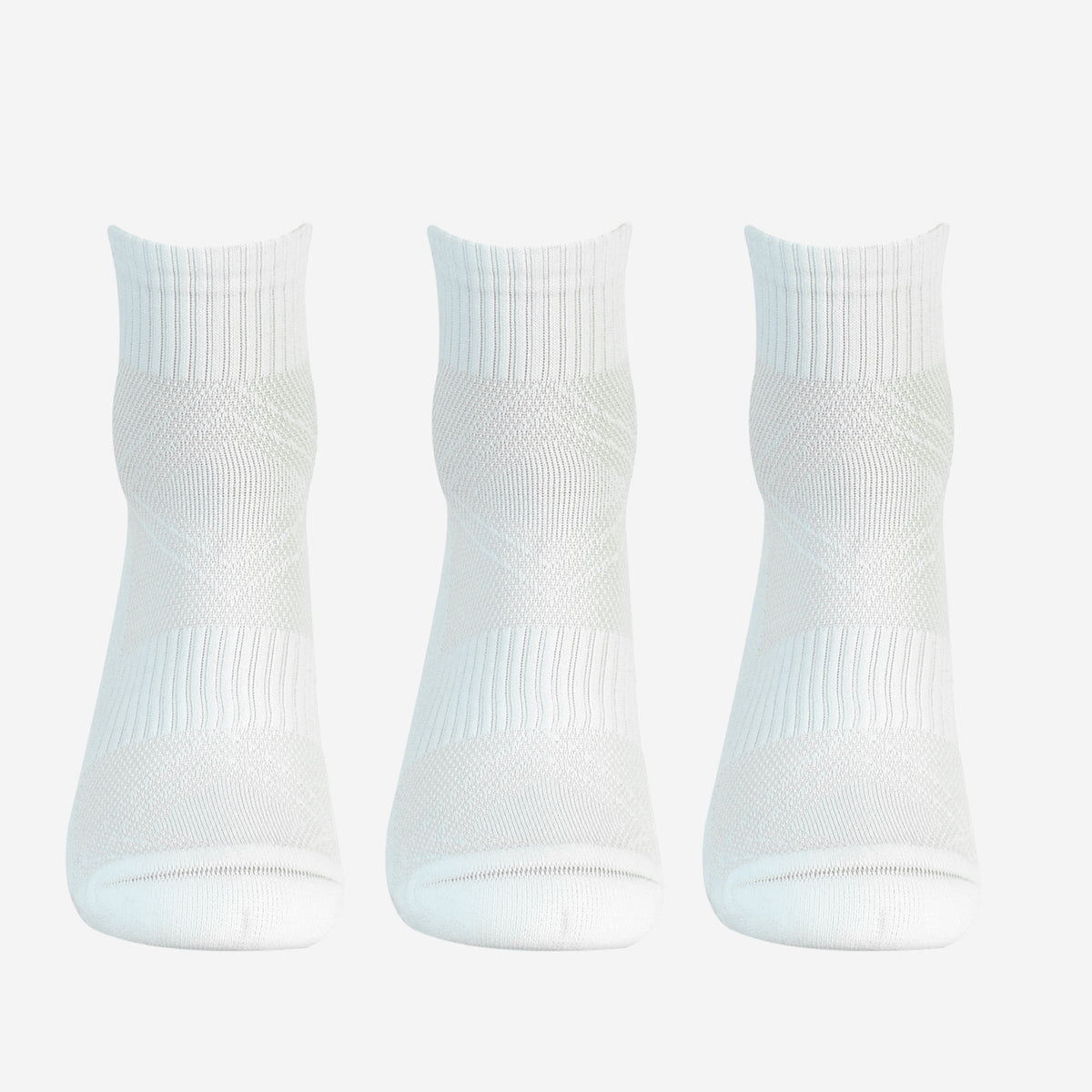 CAVYND RUN Men's Performance Ankle Socks – White (Pack of 3)