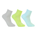 CAVYND RUN Men's Performance Ankle Socks – Light Grey, Powder Blue & Lime (Pack of 3)
