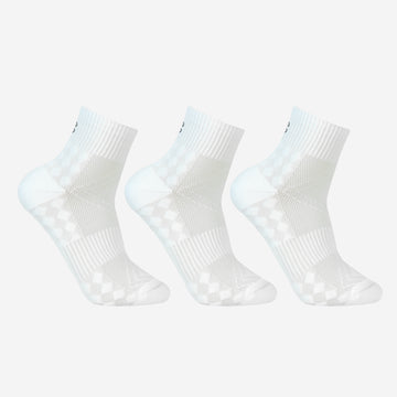CAVYND RUN Men's Performance Ankle Socks – White (Pack of 3)