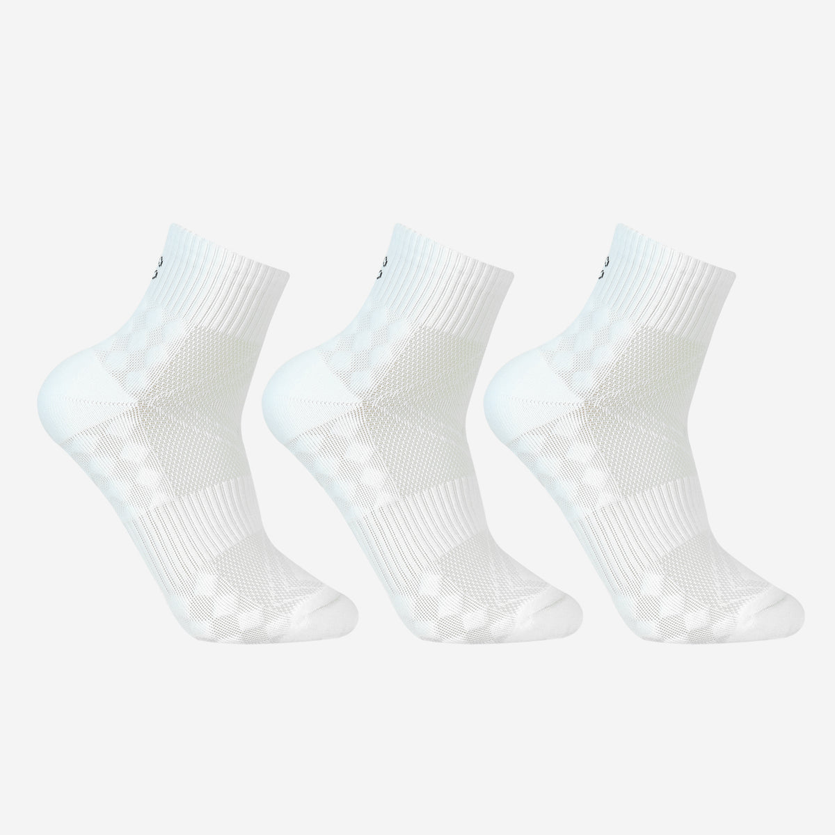 CAVYND RUN Men's Performance Ankle Socks – White (Pack of 3)