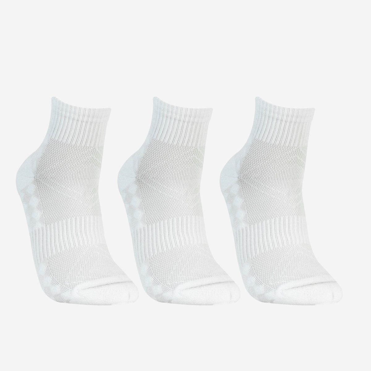 CAVYND RUN Men's Performance Ankle Socks – White (Pack of 3)
